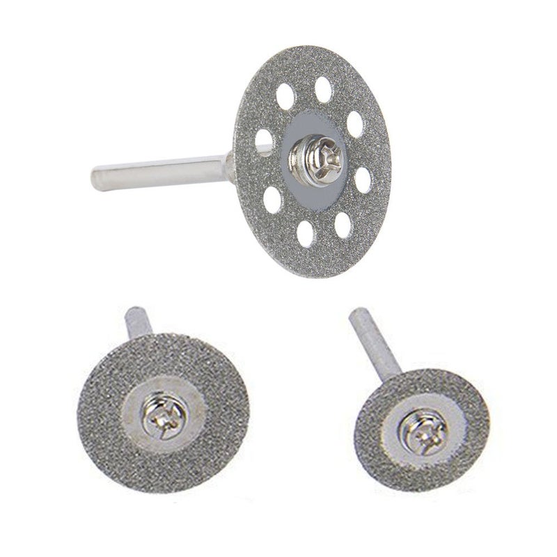 Hamineler 30 Pcs Diamond Cutting Wheel (25mm/20mm/16mm Each 10), Diamond Coated Cutting Wheel and 6pcs 3mm Mandrel for Rotary Tool - Image 3